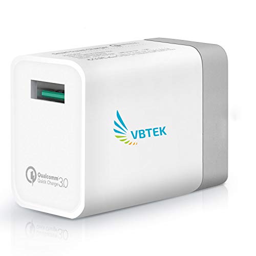 Product Cover VBTEK Quick Charger USB Wall Adapter 3.0A 18W Single Port Fast Charging USB Port for All iOS & Android Devices (White)
