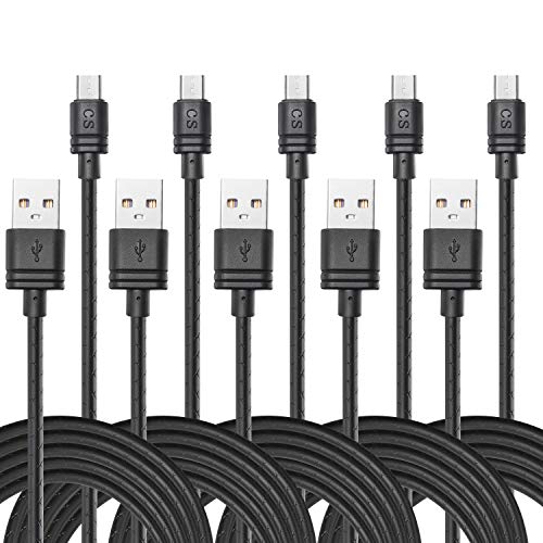 Product Cover Micro USB Charging Cable 10ft 2.4 A, 5 Pack Android Phone Fast Charger Cord with Extra Long Length for Samsung Galaxy S7 Edge/S7/S6 Edge/S6, Note 5/4