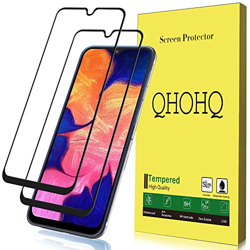 Product Cover [2 Pack] QHOHQ Screen Protector for Samsung Galaxy A10E / A20E,[Full Coverage] Tempered Glass Case Friendly Protection Film for Samsung Galaxy A10E / A20E (Black)