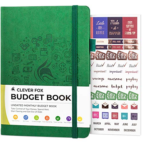 Product Cover Clever Fox Budget Book - Financial Planner Organizer & Expense Tracker Notebook. Money Planner Account Book for Household Monthly Budgeting and Personal Finance. Compact Size (5.3