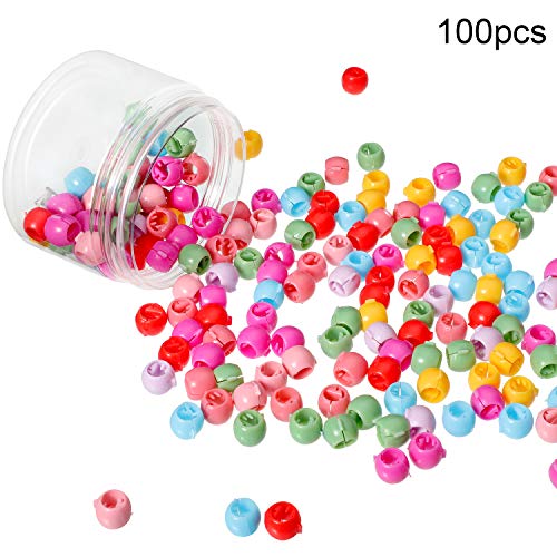 Product Cover 100 Pieces Mini Hair Claw Clips Colorful Bead Hair Pins Clamps Small Plastic Hair Claws for Girls Women Accessory