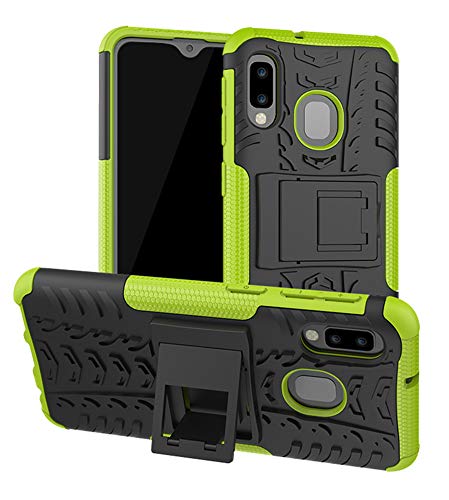 Product Cover Yiakeng Galaxy A10E Case, Samsung A10e Case, Shockproof Slim Protective with Kickstand Hard Phone Cover for Samsung Galaxy A10E (Green)
