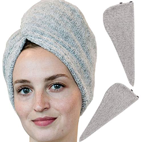 Product Cover Zhenali Hair Drying Towel Wrap for women. Bamboo and Cotton Hair Towel for drying your hair naturally. Ultra- Soft, Super absorbent Bath Turban for thick, Long, short or curly hair.