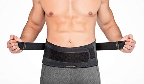 Product Cover Copper Fit Men's Rapid Relief Back Support Brace with Hot/Cold Therapy, Black, One Size