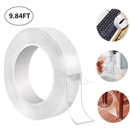 Product Cover alfa mart-Reusable Nano Adhesive Tape Washable Double-Sided Adhesive Tape, Multifunctional Traceless Glue Tape and Strong Gel, Suitable for Kitchen, Glass, Metal,Cellphone (3 m)