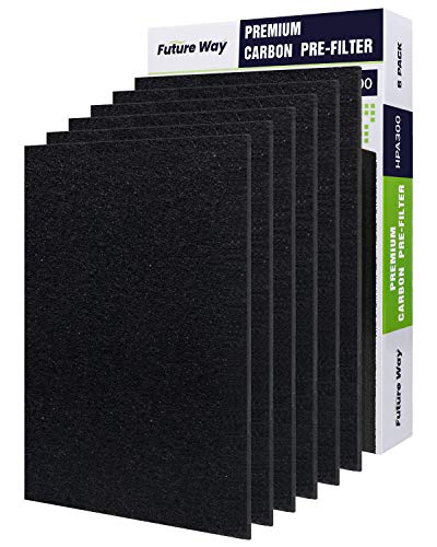 Product Cover FutureWay HPA300 Precut Carbon Pre Filters 6 Pack Compatible with Honeywell HPA300 and HPA304 Air Purifier, Premium Odor-Reducing Pre-Filter for HB Air Cleaner