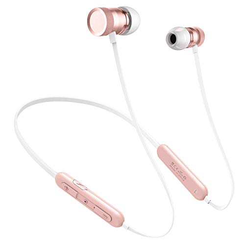 Product Cover Picun Bluetooth Headphones Neckband 20H Playtime, Wireless Earbuds Bluetooth 5.0 with Microphone, Magnetic Sport Gym in-Ear Earphones for Running Workout IPX5 Sweatproof (Rose Gold)