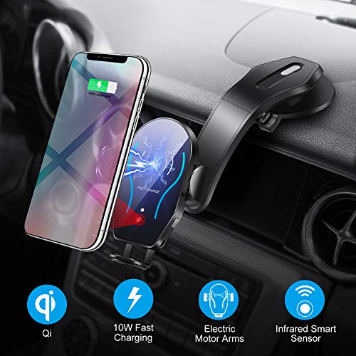 Product Cover WALOTAR Wireless Car Charger Mount,Automatic Infrared Smart Sensor Clamping Qi 10W 7.5W Fast Charging,Universal Adjustable Dashboard Cell Phone Wireless Charging Air Vent Holder