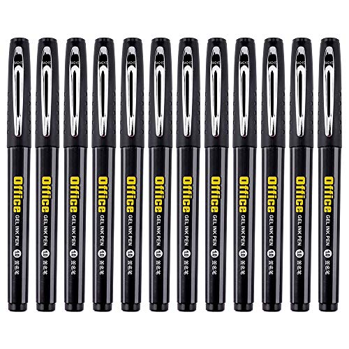 Product Cover BAOKE Gel Ink Pen, 1.0 mm Fine Point Writing Gel Pen with Comfort Grip, 12 Pack Gel Pens, PC1048 (black)