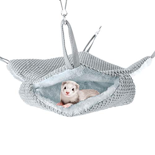 Product Cover Niteangel Pet Hammock Swing Snuggle Sack for Ferret Rats Suger Glider Squirrels - Napping Bed Pocket (Grey)