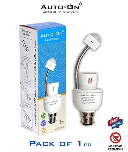 Product Cover Auto-ON Convert Any Bulb to Automatic Plastic Light Fixture (White)