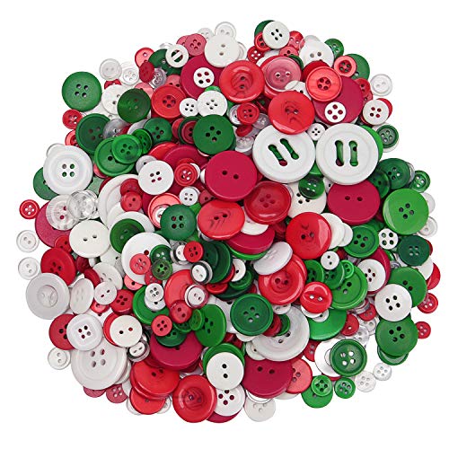 Product Cover Livder 300g Christmas Craft Buttons Handmade Sewing Button with 2 or 4 Holes for Sewing, Art Crafts Projects, DIY Decoration