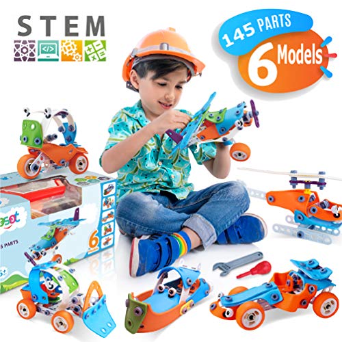 Product Cover STEM Toys, Educational Engineering Model Building Set, Best Erector Kit, Creative DIY Construction STEM Learning Toy for Kids, Toddlers, Boy, Girl Age 5, 6, 7, 8, 9 Years Old - Build and Play