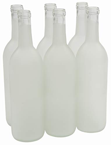 Product Cover North Mountain Supply 750ml Glass Bordeaux Wine Bottle Flat-Bottomed Cork Finish - Case of 6 - Frosted