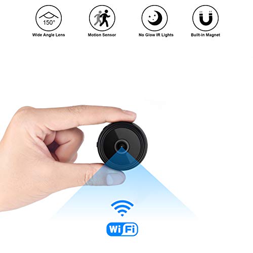 Product Cover Mini Spy Camera Wireless Hidden Home WiFi Security Cameras with App, Latest Wireless WiFi HD 1080P Camera Cam with Night Vision and Motion Detective, Black