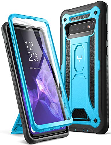 Product Cover YOUMAKER Case for Galaxy S10 Plus, Built-in Screen Protector Work with Fingerprint ID Kickstand Full Body Heavy Duty Protection Shockproof Cover for Samsung Galaxy S10+ Plus 6.4 inch (2019) - Blue