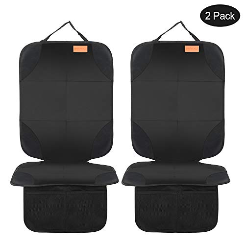 Product Cover Smart elf Car Seat Protector, 2Pack Seat Protector Protect Child Seats with Thickest Padding and Non-Slip Backing Mesh Pockets for Baby and Pet