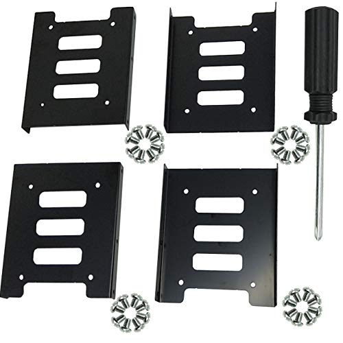 Product Cover TIHOOD 4PCS 2.5 to 3.5 SSD HDD Hard Disk Drive Bays Holder Metal Mounting Bracket Adapter with Screws for PC SSD