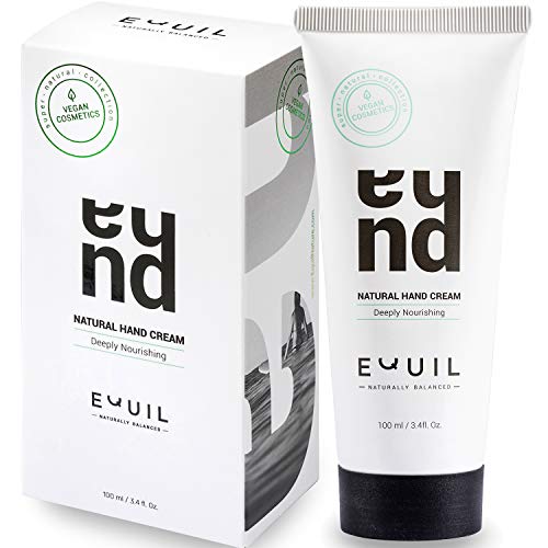 Product Cover Natural Hand Cream by Equil Cosmetics - Soothes dry and cracked hands - Get soft & smooth hands - Perfect for Day & Night Use - Jojoba Oil - Avocado Oil - Sweet Almond Oil - Lemon Oil - 3.4 fl. Oz