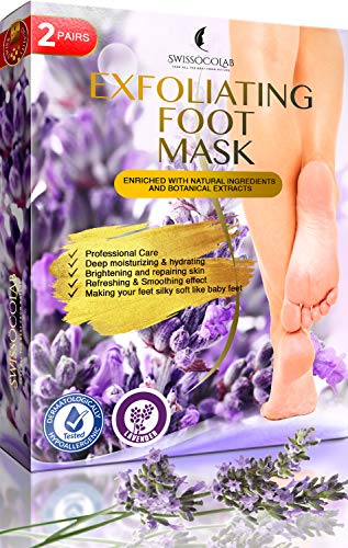 Product Cover Foot Peel Mask 2 Pack Peeling Away Calluses and Dead Skin cells Make Your Feet Baby Soft Exfoliating Foot Mask Repair Rough Heels Get Silky Soft Feet