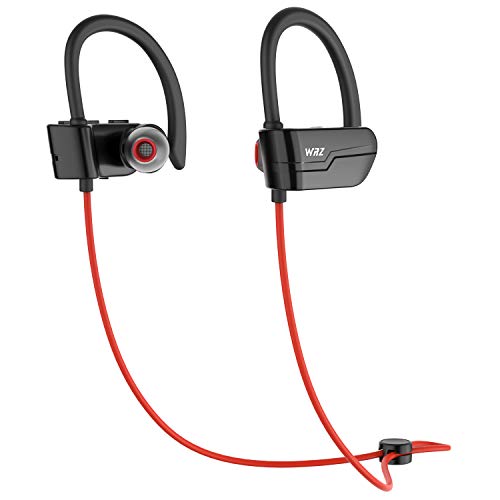 Product Cover WRZ S3 Bluetooth Wireless Headphones Running Earbuds Waterproof Sports Earphones with Microphone 8-9 Hours Playtime Workout Gym Cordless Headsets for Cell Phone (Red)