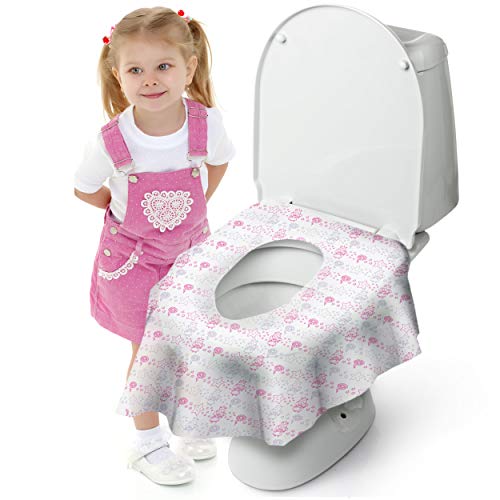 Product Cover Cadily Princess Potty Seat Protectors: 20pack Disposable Toilet Seat Covers | Potty Liners Disposable | Finally A Toilet Seat Cover That Completely Covers Any Toilet | Travel Potty Seat For Toddler