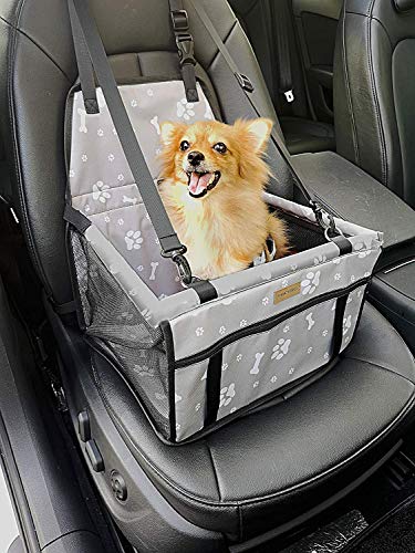 Product Cover FANCYDELI Puppy Car Seat Upgrade Deluxe Portable Pet Dog Booster Car Seat Waterproof with Clip-On Safety Leash and Double-Side Mat,Perfect for Small Pets Light Grey up to 15 lbs