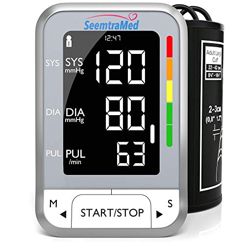 Product Cover Blood Pressure Monitor Upper Arm - Best Accurate Portable Automatic Digital BP Machine with Large Cuff (22-42cm) for Home Use - Extra Large LCD Display with Heart Rate Detection