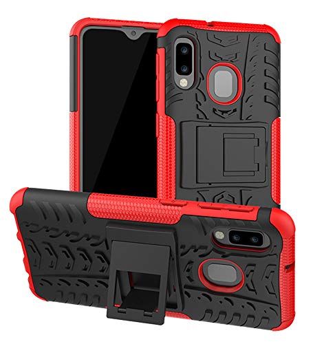 Product Cover Yiakeng Galaxy A10E Case, Samsung A10e Case, Shockproof Slim Protective with Kickstand Hard Phone Cover for Samsung Galaxy A10E (Red)