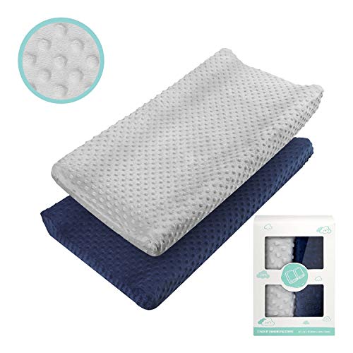 Product Cover Changing Pad Cover - Babebay Ultra Soft Minky Dots Plush Changing Table Covers Breathable Changing Table Sheets Wipeable Changing Pad Covers Suit for Baby Boy and Baby Girl (2 Pack)