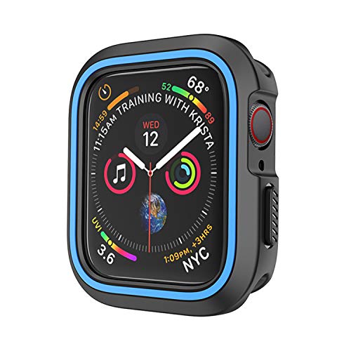 Product Cover Compatible Apple Watch Case 44mm Series 4 Series 5, Shockproof and Shatter-Resistant Protective Bumper Cover iwatch Case, Black & Blue
