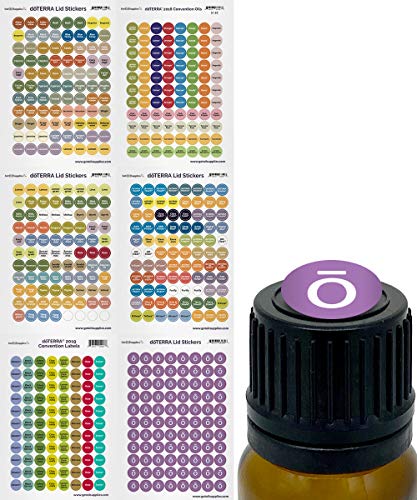 Product Cover doTERRA Essential Oils Labels and Lid Stickers for Rollerballs Bottles and Organizing Oils. 528 Waterproof Cap Stickers Including 2019 Oil Singles and Blends By Got Oil Supplies