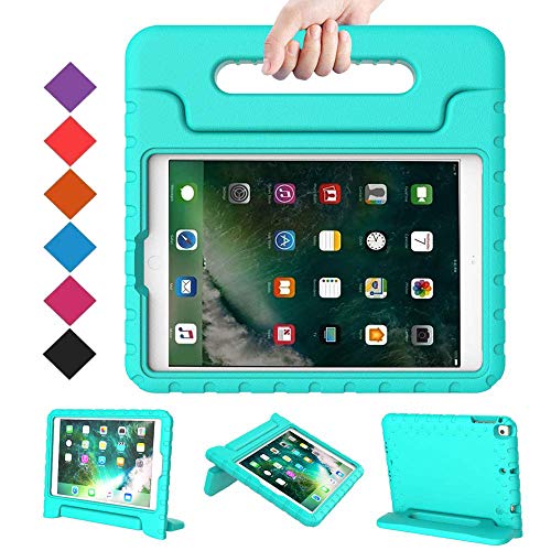 Product Cover BMOUO Case for New iPad 9.7 Inch 2018/2017 - Shockproof Case Light Weight Kids Case Cover Handle Stand Case for iPad 9.7 Inch 2017/2018 (iPad 5th and 6th Generation) Previous Model - Turquoise