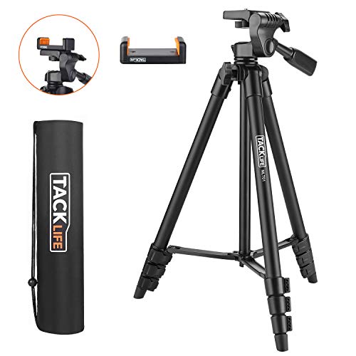 Product Cover Lightweight Tripod 55-Inch, Aluminum Travel/Camera/Phone Tripod with Carry Bag, Maximum Load Capacity 6.6 LB, 1/4