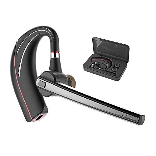 Product Cover Bluetooth Headset, Hands Free Wireless Earpiece V 5.0 with Mic- Mute Switch, Noise Reduction Bluetooth in-Ear Headset for Driving Office Running Support for iPhone Samsung Huawei and Other Smartphones