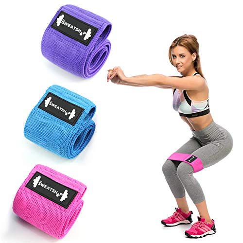 Product Cover The Sweatshop Hip Circle Resistance Bands | Hip Bands | Leg Bands | Non Slip Resistance Band Loops | Squats, Butt, Legs,Thigh, Glutes & Hip Workout |