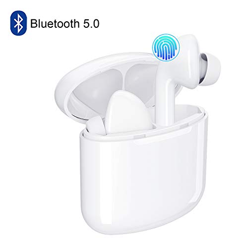 Product Cover Bluetooth Wireless Earbuds 5.0 Magnetic Earphones Lightweight Ear Buds Mic Stereo in-Ear Headphones Sports Headset IPX5 Waterproof Hi-Fi Sound Charging Case Compatible Android, Samsung, iPhone, iOS