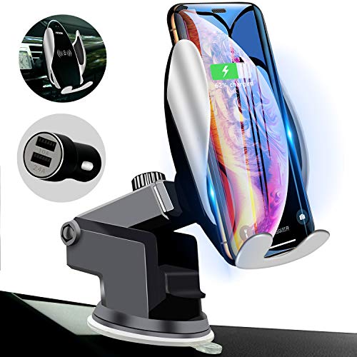 Product Cover Qi Wireless Car Charger Mount Automatic Clamping Peteme Dashboard Air Vent Gravity Sensor Phone Holder Compatible with iPhone X/Xs MAX/XS/XR/X/8/8+,Samsung S10/S10+/S9/S9+/S8/S8+