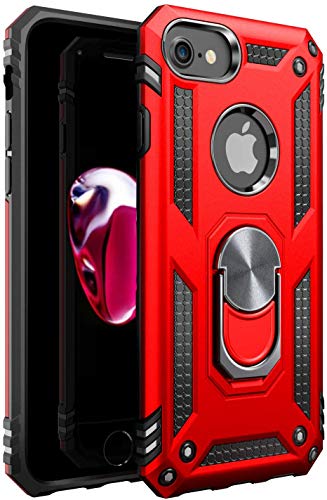Product Cover Amuoc iPhone 7 Case | iPhone 8 Case [ Military Grade ] 15ft. Drop Tested Protective Case | Kickstand | Compatible with Apple iPhone 8 / iPhone 7 - RED, askhc-002