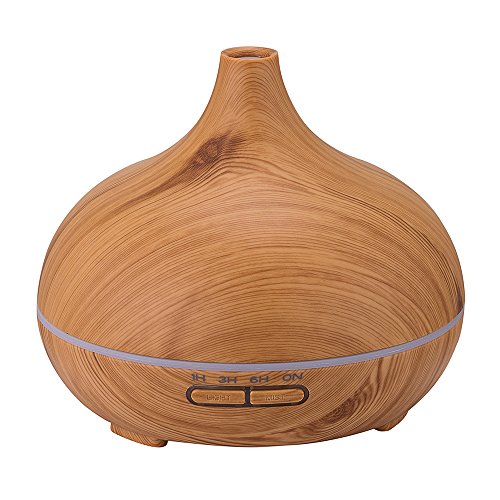 Product Cover Essential Oil Diffuser, 300ml Cool Mist Humidifier Ultrasonic Aromatherapy Diffuser with 4 Timer & 7 Ambient Light Settings for Office Home Study Yoga Spa Baby - Wood Grain