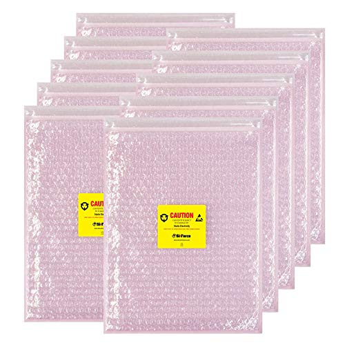 Product Cover Anti Static Bubble Bags, Resealable Static Shielding Bag, Reusable for Sensitive Electronic Components (X-Large Qty 10, Pink)