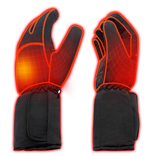 Product Cover Rabbitroom Mens Winter Electric Heated Gloves AA Battery Power Heating Gloves Warm Thermal Gloves Hiking Skiing Hunting Hand Warmer Heated Arthritis gloves Size large