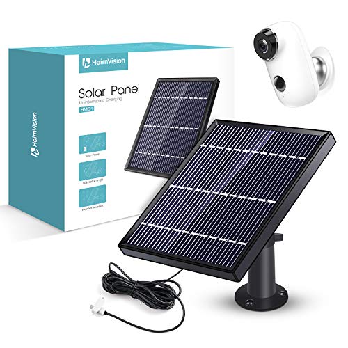Product Cover Solar Panel Compatible with HeimVision HMD2 Rechargeable Battery Security Camera, Waterproof 3.2W/ 5.5V Solar Panel with 13ft/ 4m USB Cable, Support Continuously Supply Power for Security Camera
