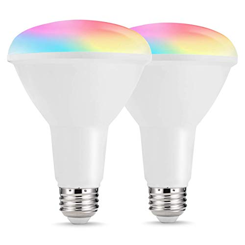 Product Cover LOHAS Smart Light Bulbs, BR30 WiFi Bulb, LED Dimmable Flood Lights, 75W-80W Equivalent Daylight RGB Color Changing E26 Spotlight, Alexa Google Home Compatible Lights, 1000LM for Home Lighting, 2 Pack