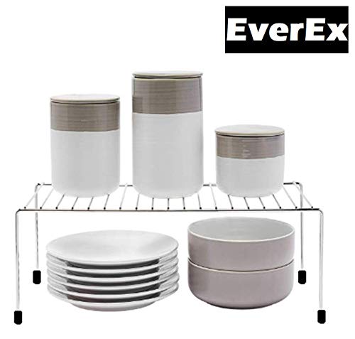 Product Cover EverExTM Stainless Steel Multipurpose Utensils cookware Plate Dish Kitchen and Food Rack Storage Holder Stand Shelves Shelf Organiser for Home Cabinet, Chrome Finish.(100% Rust Free)