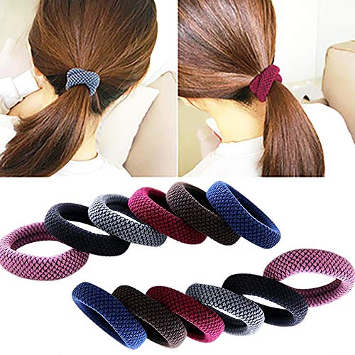 Product Cover Thick Hair Ties for Women Girls Cute Ponytail Holder Soft Elastics Hairbands Stretchy Bulk Colorful No Pull Non Slip Hair Accessories (12 Strong Ties)