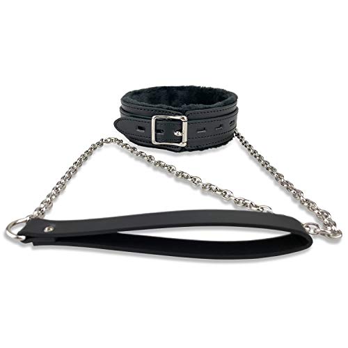 Product Cover MuaToo PU Leather Collars Choker with Long Chain Detachable Leash for Women Men,Black
