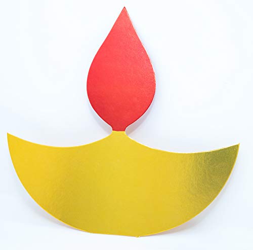 Product Cover Desi Favors Diya Shaped Cutouts Big Size for Diwali Decorations for Home Diya Decor - Indoor and Outdoor Diwali Crafts