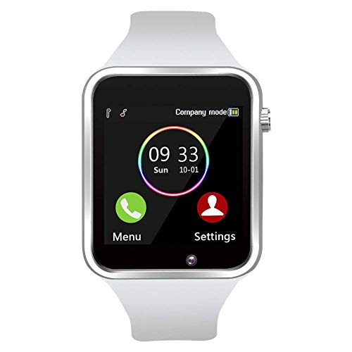 Product Cover Wzpiss Smart Watch Bluetooth Smartwatch Touchscreen Wrist Watch Sports Fitness Tracker with Camera Pedometer SIM/SD Card Slot Compatible Samsung Android iPhone iOS for Kids Women Men (White)