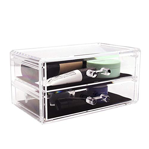 Product Cover ABTRIX WITH AB 2 Layer 2 Drawers Makeup Organizer Drawer Transparent Acrylic Beauty Cosmetic Storage Boxes for Kitchen, Bathroom, Storage Room, Study, Bathroom Cube Oragniser Display Container